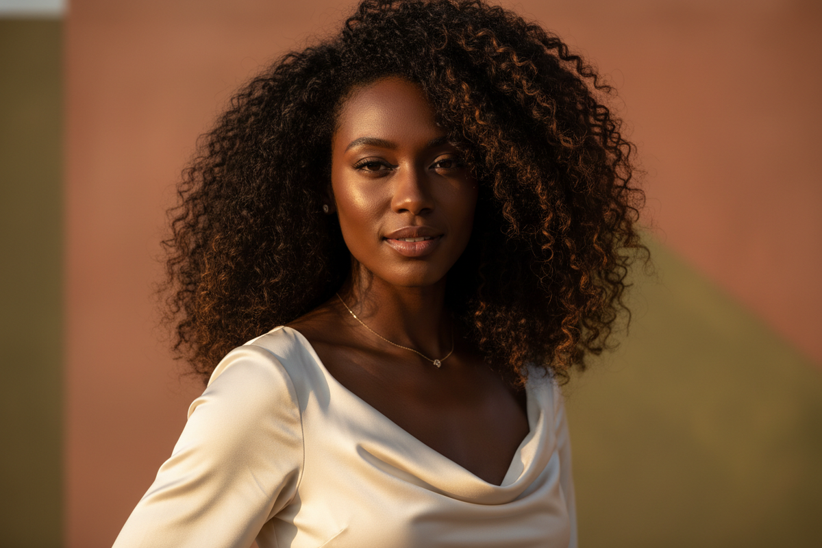 curly black woman